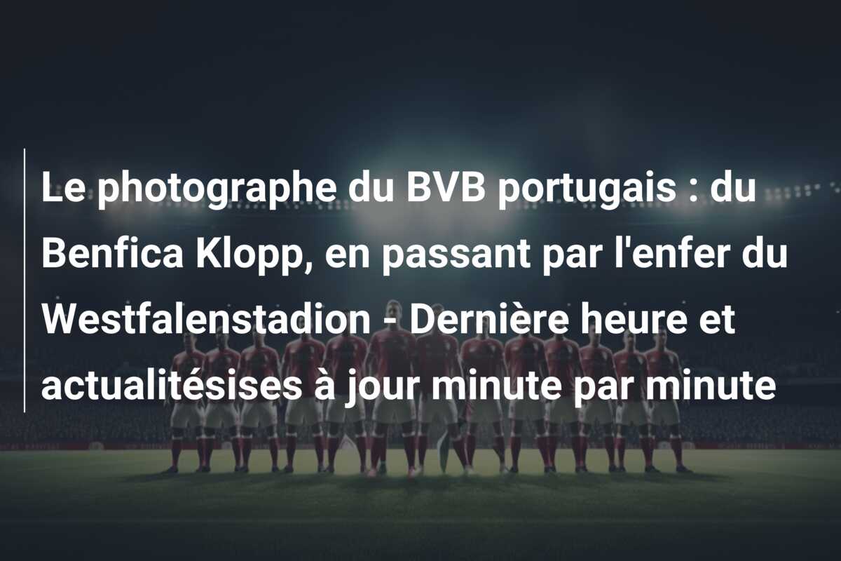 Le photographe du BVB portugais : du Benfica Klopp, en passant par l’enfer du Westfalenstadion – Dernière heure et actualitésises à jour minute par minute