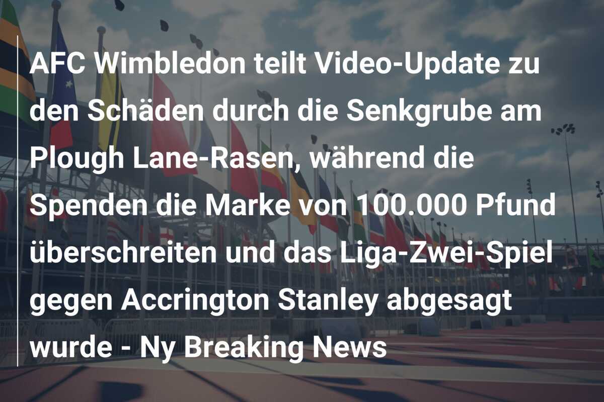 AFC Wimbledon teilt Video-Update zu den Schäden durch die Senkgrube am Plough Lane-Rasen, während die Spenden die Marke von 100.000 Pfund überschreiten und das Liga-Zwei-Spiel gegen Accrington Stanley abgesagt wurde - Ny Breaking News