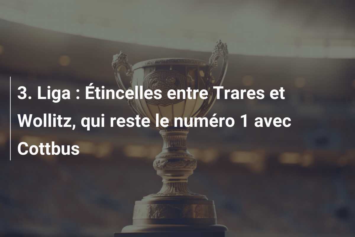 3. Liga : Étincelles entre Trares et Wollitz, qui reste le numéro 1 avec Cottbus