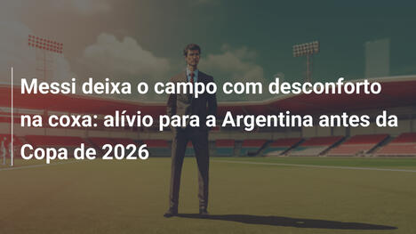 Messi deixa o campo com desconforto na coxa: alívio para a Argentina antes da Copa de 2026