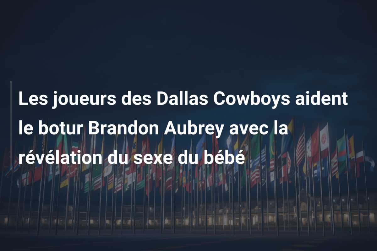 Les joueurs des Dallas Cowboys aident le botur Brandon Aubrey avec la révélation du sexe du bébé