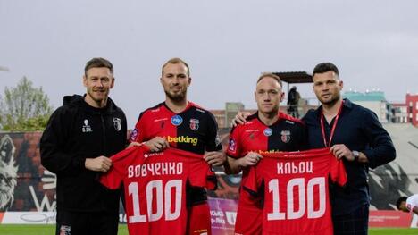 Семен Вовченко і Дмитро Кльоц провели сотий матч за «Верес»