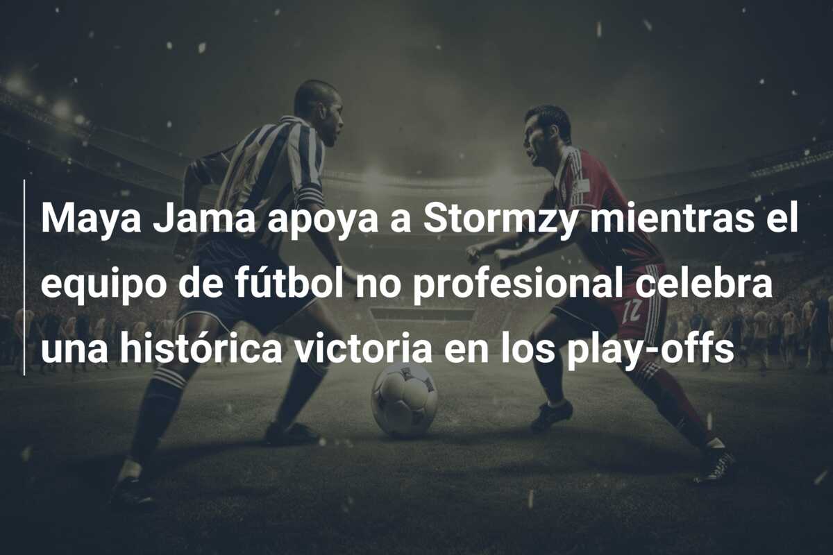 Maya Jama apoya a Stormzy mientras el equipo de fútbol no profesional celebra una histórica victoria en los play-offs