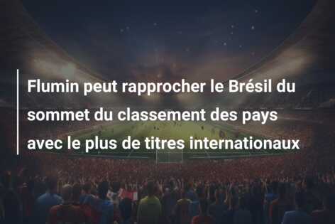Flumin peut rapprocher le Brésil du sommet du classement des pays avec le plus de titres internationaux