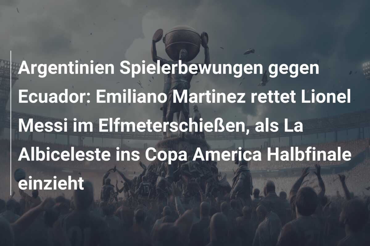 Argentinien Spielerbewungen gegen Ecuador: Emiliano Martinez rettet Lionel Messi im Elfmeterschießen, als La Albiceleste ins Copa America Halbfinale einzieht