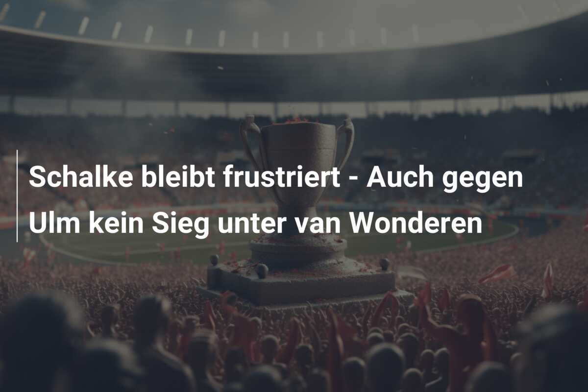 Schalke bleibt frustriert - Auch gegen Ulm kein Sieg unter van Wonderen