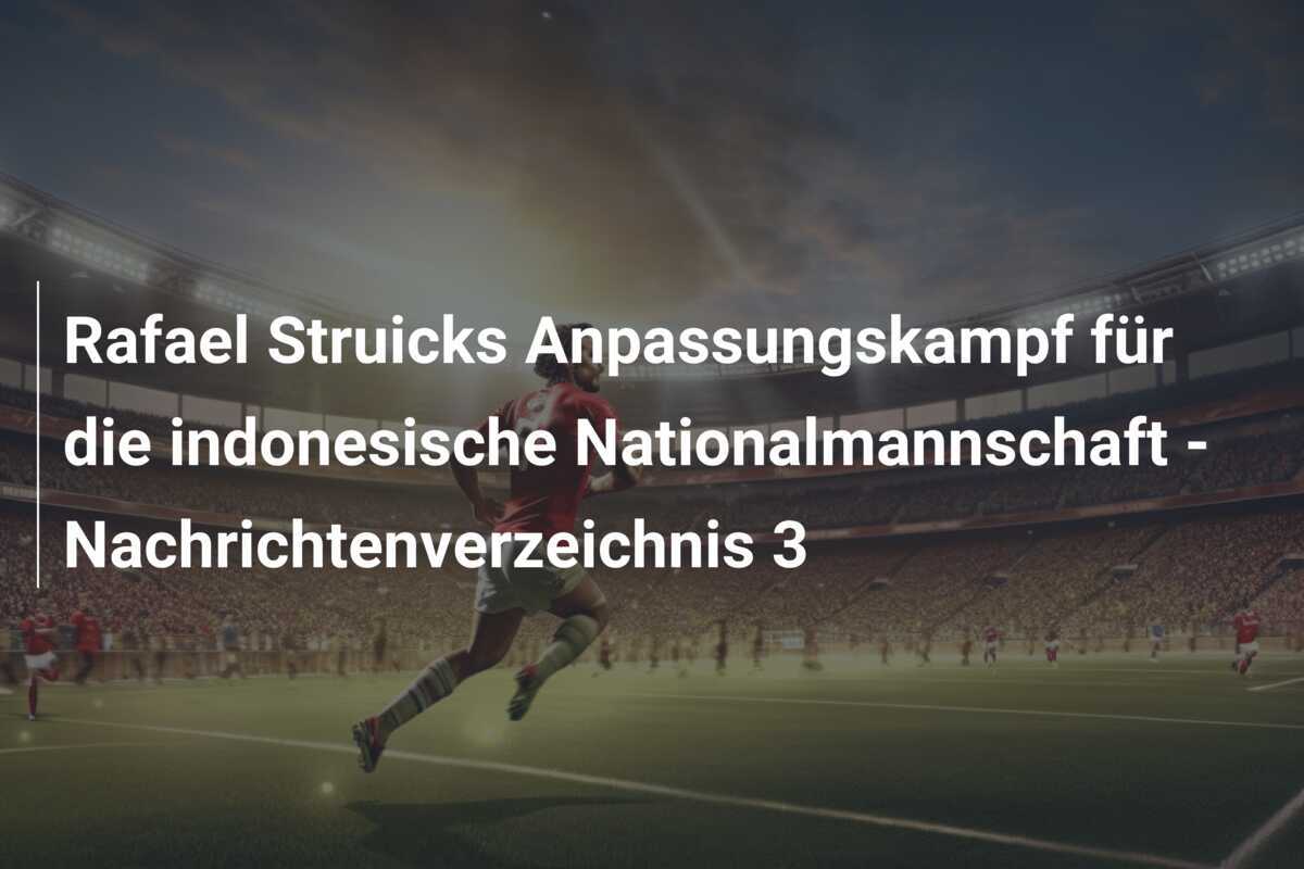 Rafael Struicks Anpassungskampf für die indonesische Nationalmannschaft - Nachrichtenverzeichnis 3