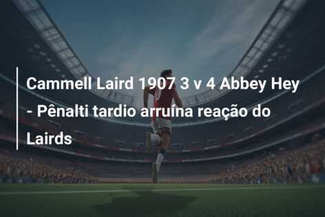 Cammell Laird 1907 3 v 4 Abbey Hey – Pênalti tardio arruína reação do Lairds