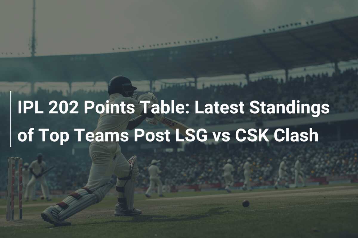 IPL 202 Points Table: Latest Standings of Top Teams Post LSG vs CSK ...