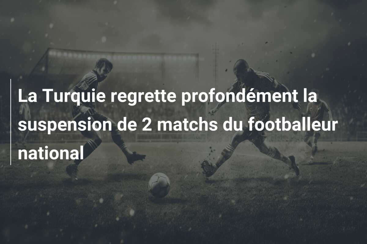 La Turquie regrette profondément la suspension de 2 matchs du footballeur national