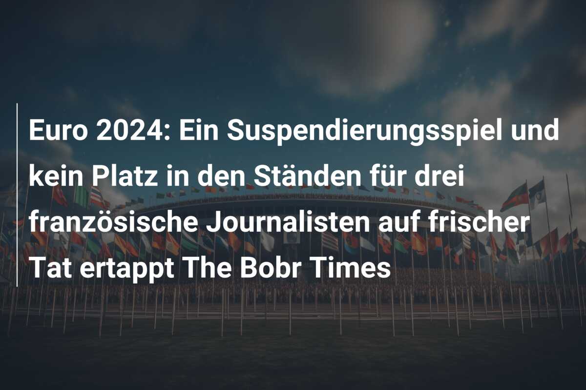 Euro 2024: Ein Suspendierungsspiel und kein Platz in den Ständen für drei französische Journalisten auf frischer Tat ertappt The Bobr Times