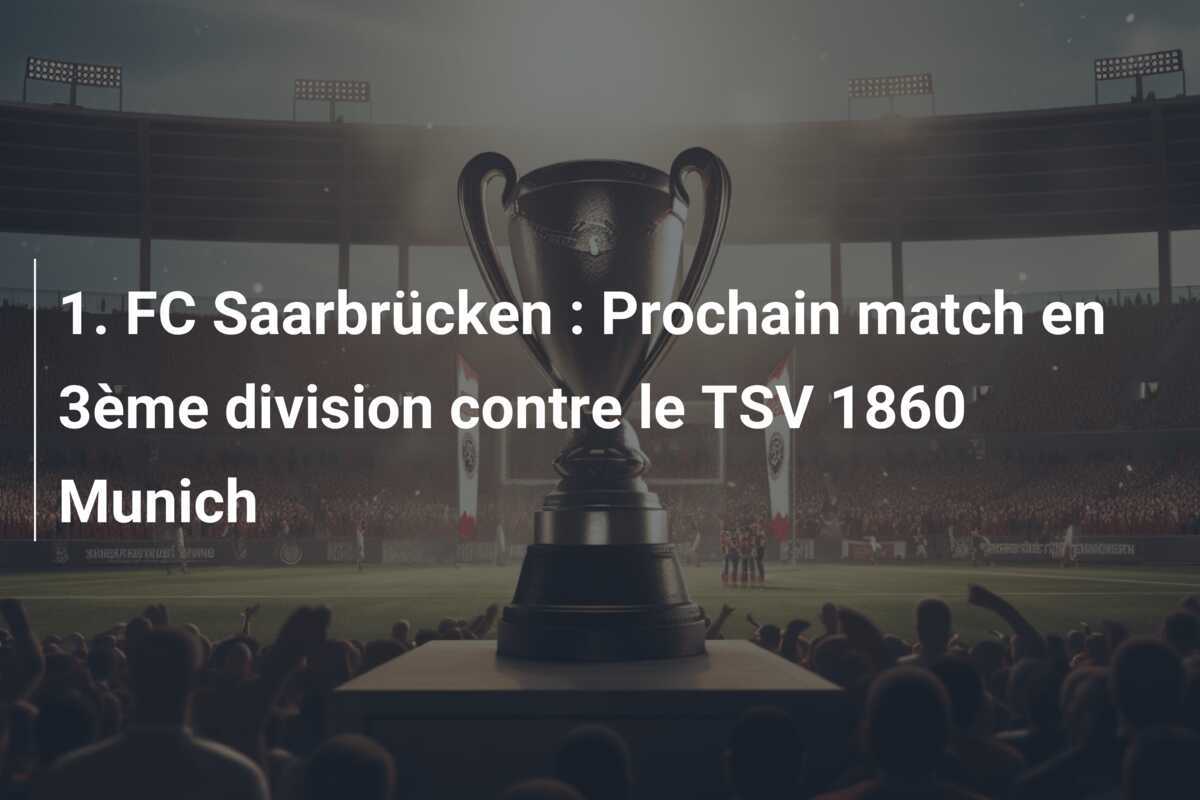 1. FC Saarbrücken : Prochain match en 3ème division contre le TSV 1860 Munich