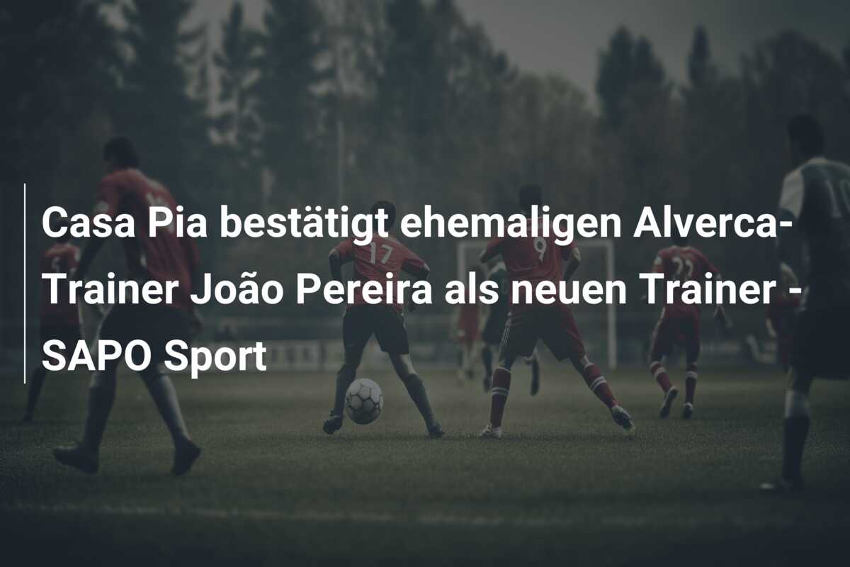 Casa Pia bestätigt ehemaligen Alverca-Trainer João Pereira als neuen Trainer – SAPO Sport