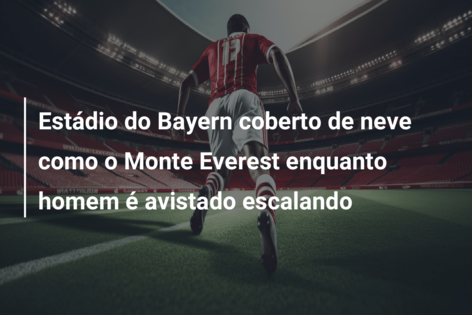 Estádio do Bayern coberto de neve como o Monte Everest enquanto homem é avistado escalando