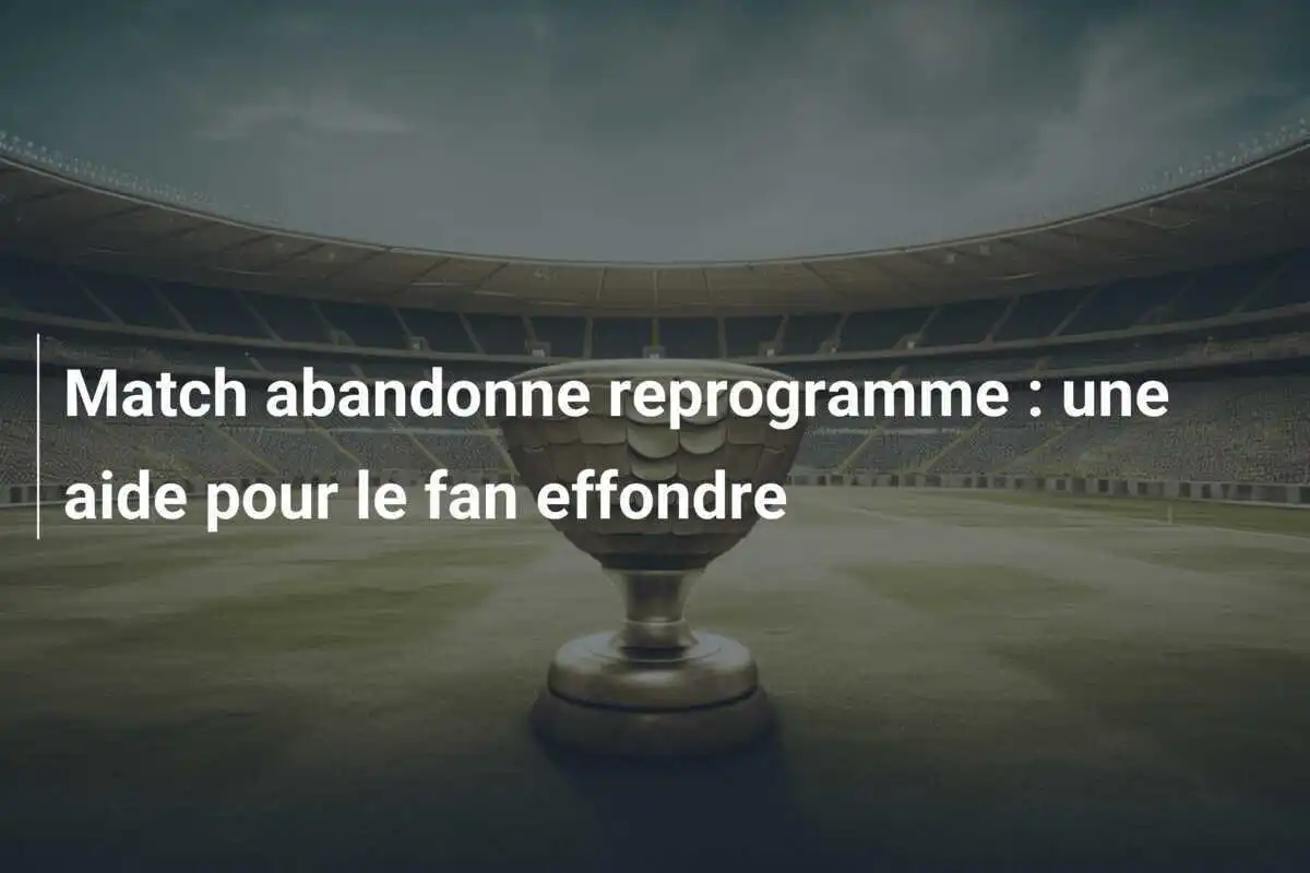 Match abandonne reprogramme : une aide pour le fan effondre