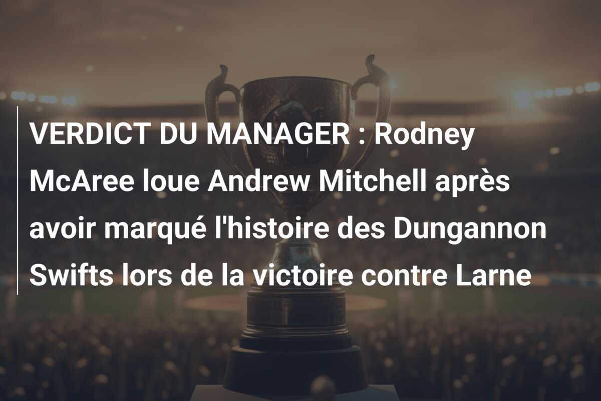 VERDICT DU MANAGER : Rodney McAree loue Andrew Mitchell après avoir marqué l'histoire des Dungannon Swifts lors de la victoire contre Larne