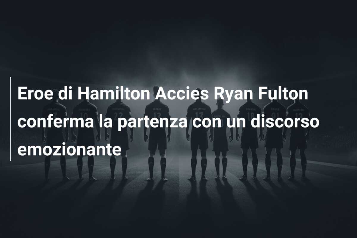 Eroe di Hamilton Accies Ryan Fulton conferma la partenza con un discorso emozionante