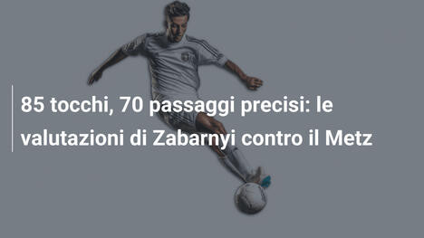 85 tocchi, 70 passaggi precisi: le valutazioni di Zabarnyi contro il Metz