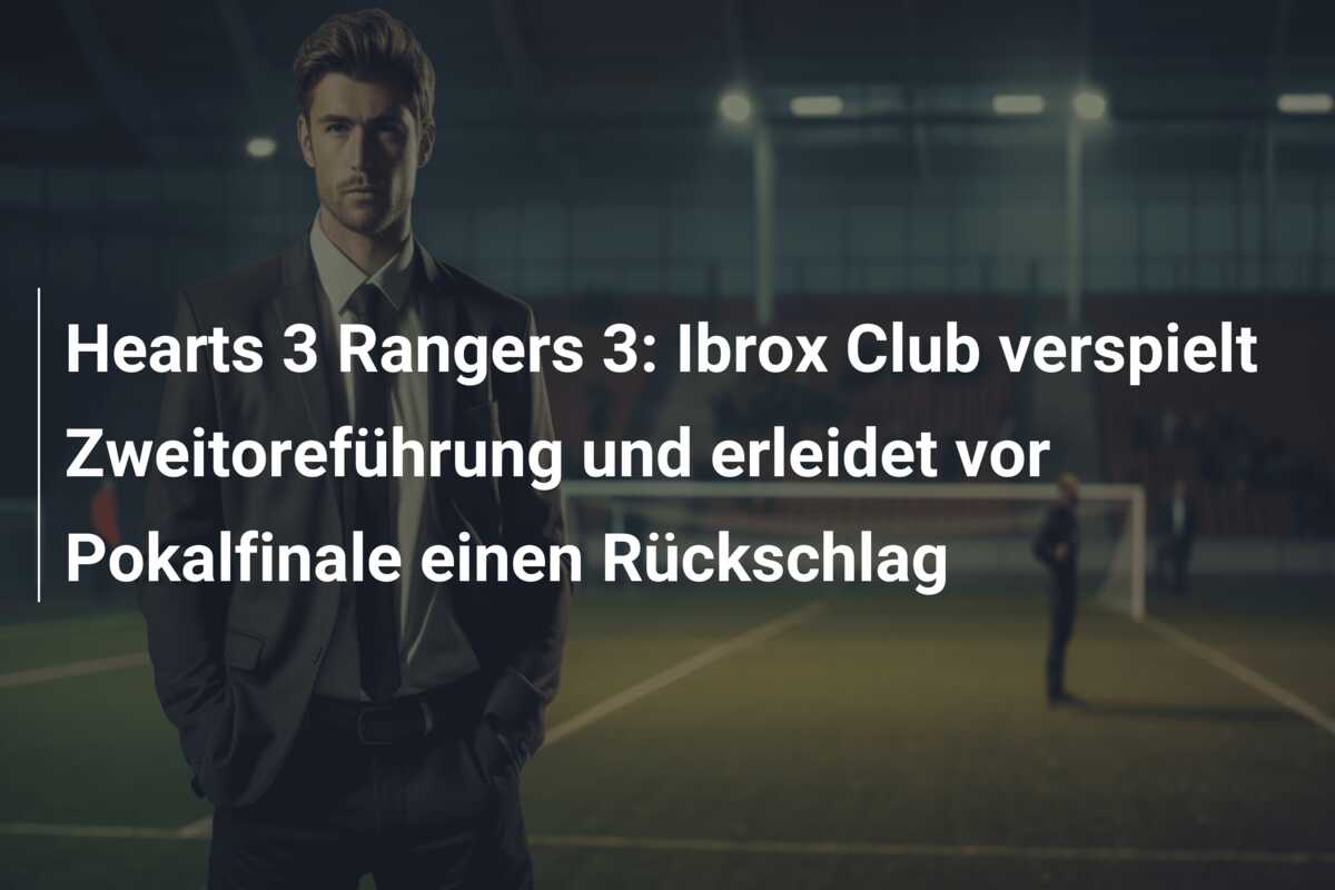 Hearts 3 Rangers 3: Ibrox Club verspielt Zweitoreführung und erleidet vor Pokalfinale einen Rückschlag