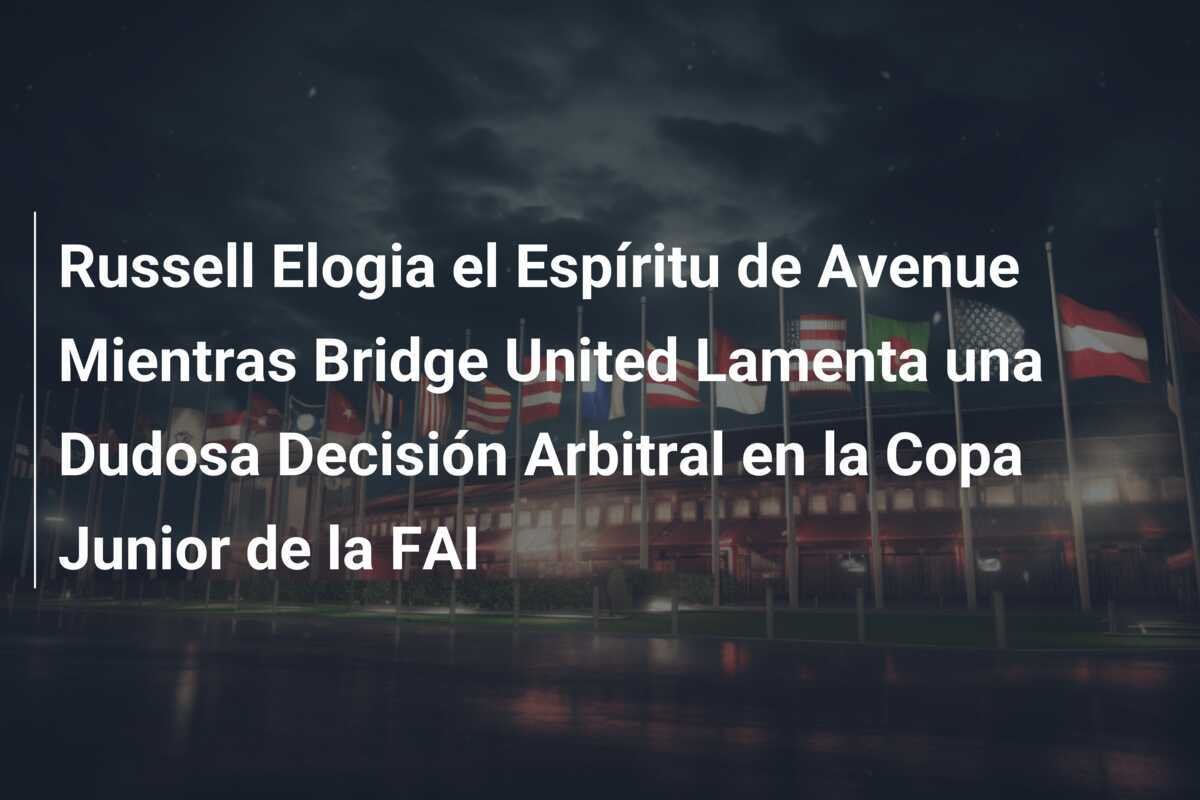 Russell Elogia el Espíritu de Avenue Mientras Bridge United Lamenta una Dudosa Decisión Arbitral en la Copa Junior de la FAI