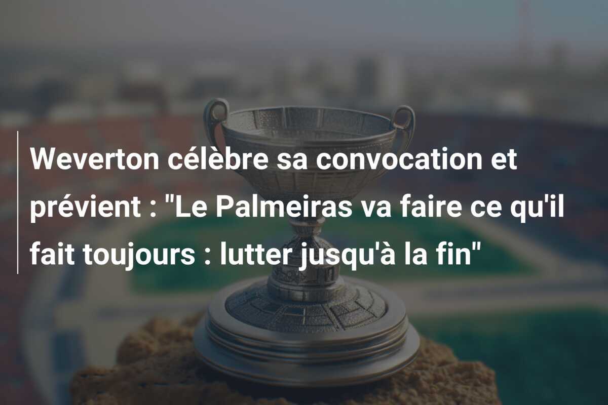 Weverton célèbre sa convocation et prévient : "Le Palmeiras va faire ce qu'il fait toujours : lutter jusqu'à la fin"