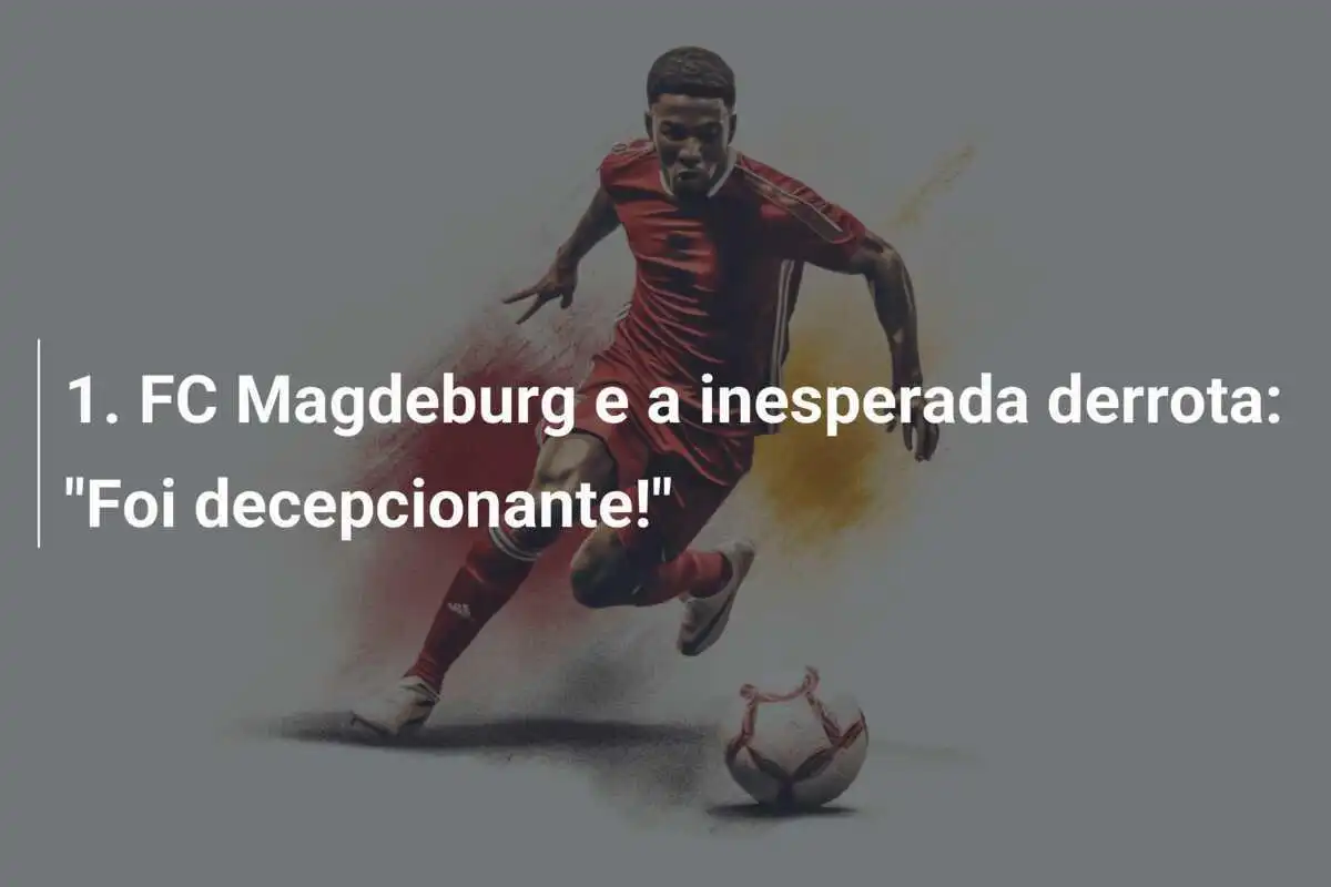 1. FC Magdeburg e a inesperada derrota: "Foi decepcionante!"