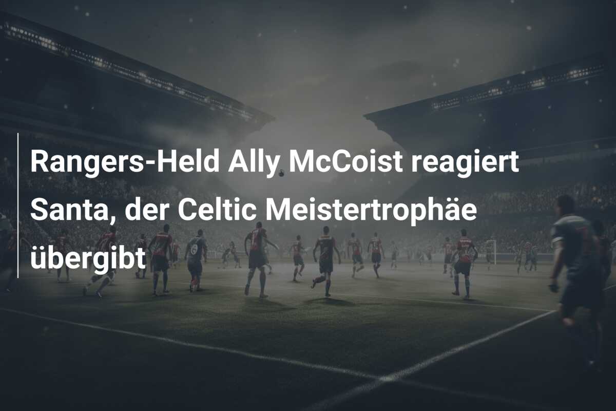 Rangers-Held Ally McCoist reagiert Santa, der Celtic Meistertrophäe übergibt