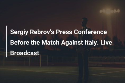 Persconferentie van Sergiy Rebrov voor de wedstrijd tegen Italië. Live-uitzending