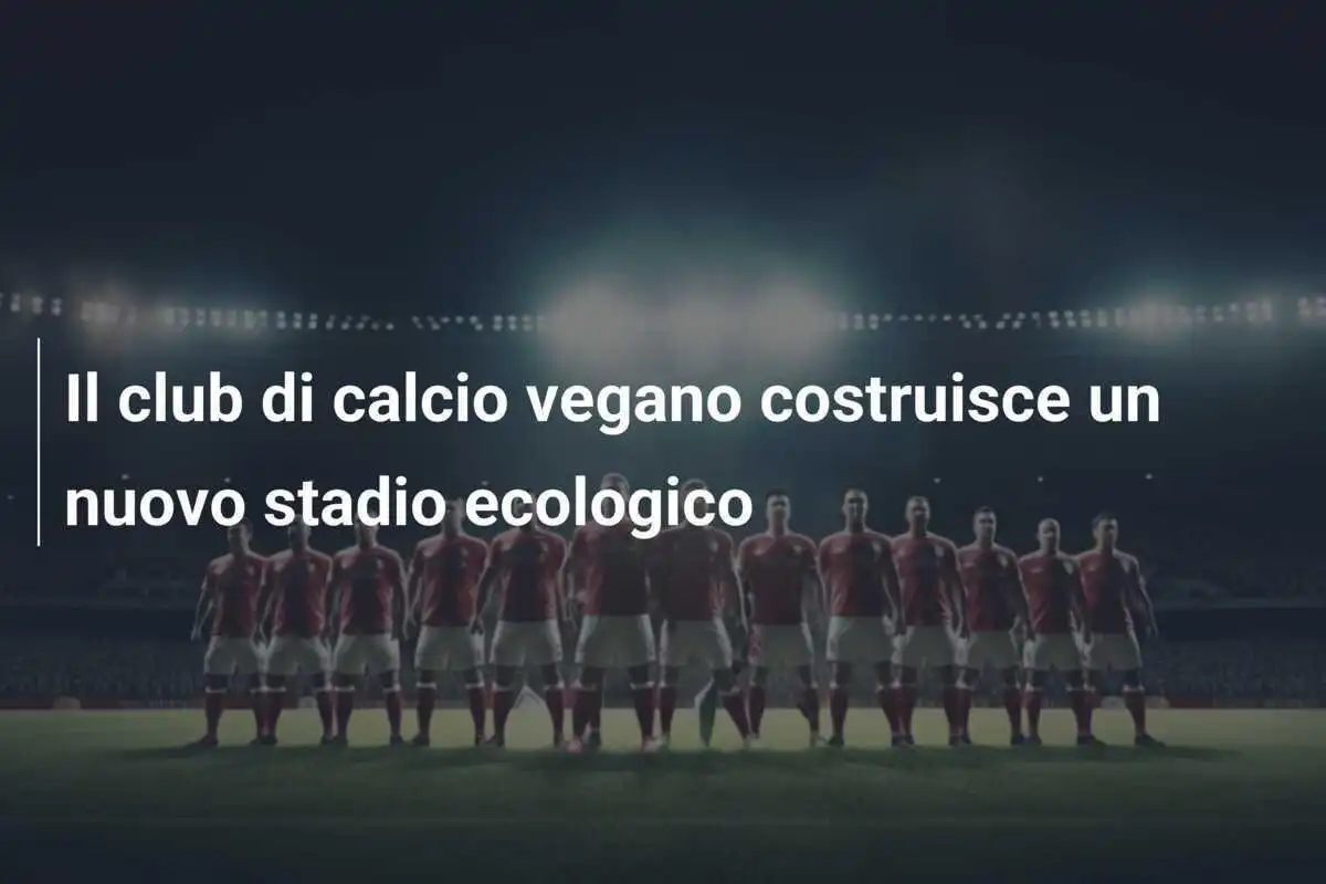 Il club di calcio vegano costruisce un nuovo stadio ecologico