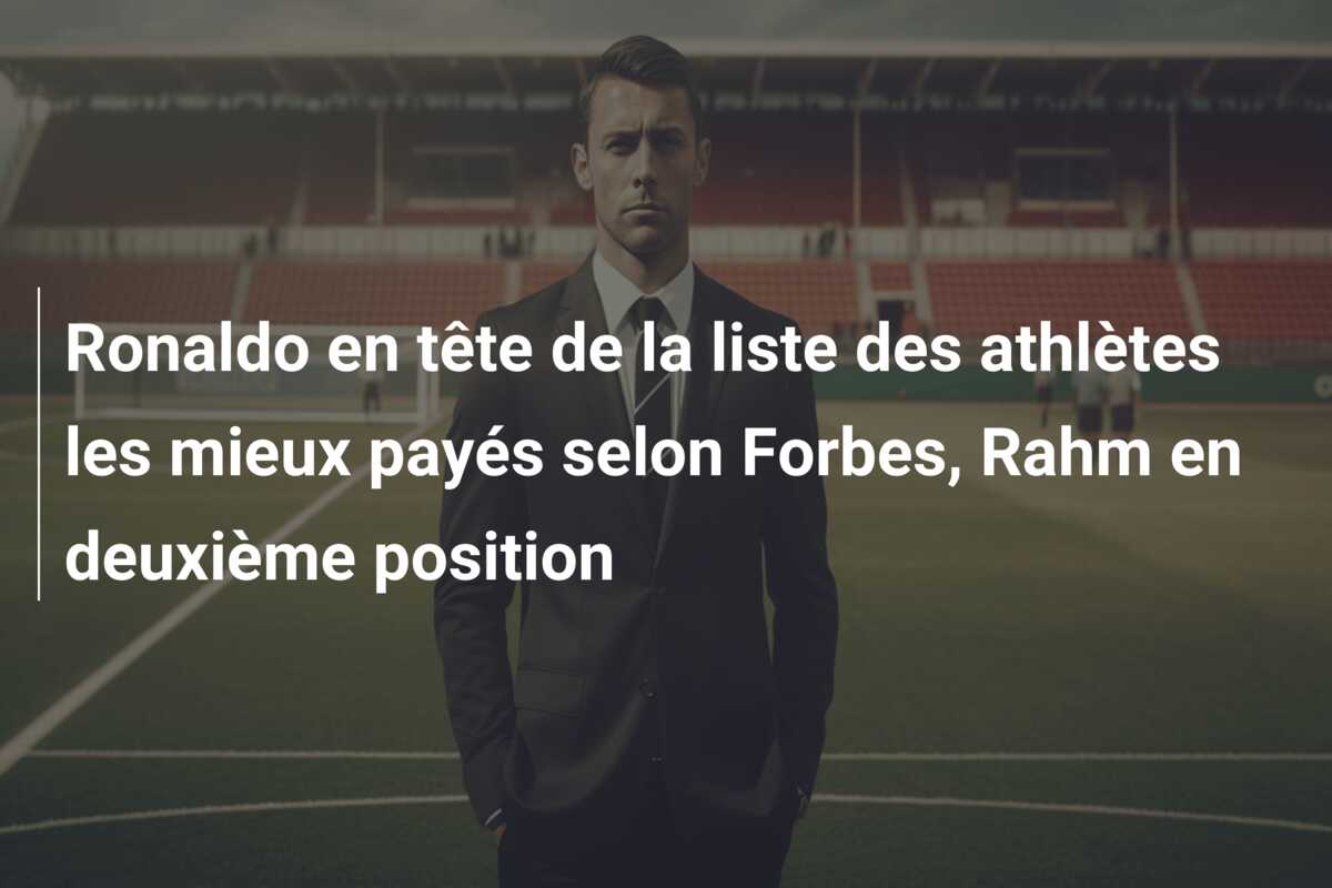 Ronaldo en tête de la liste des athlètes les mieux payés selon Forbes, Rahm en deuxième position