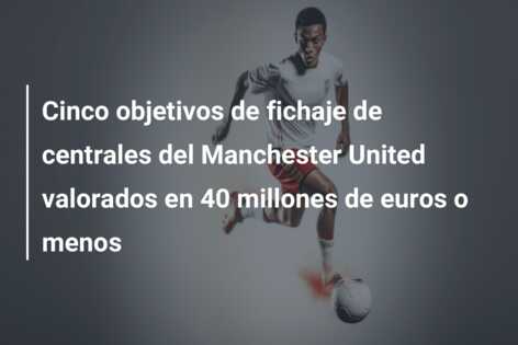 Cinco objetivos de fichaje de centrales del Manchester United valorados en 40 millones de euros o menos