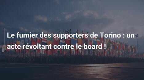 Le fumier des supporters de Torino : un acte révoltant contre le board !