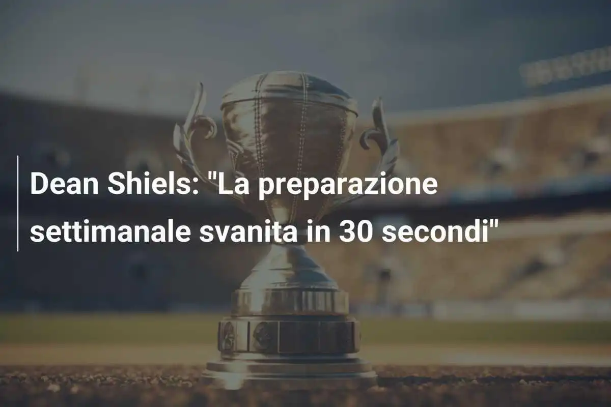 Dean Shiels: "La preparazione settimanale svanita in 30 secondi"