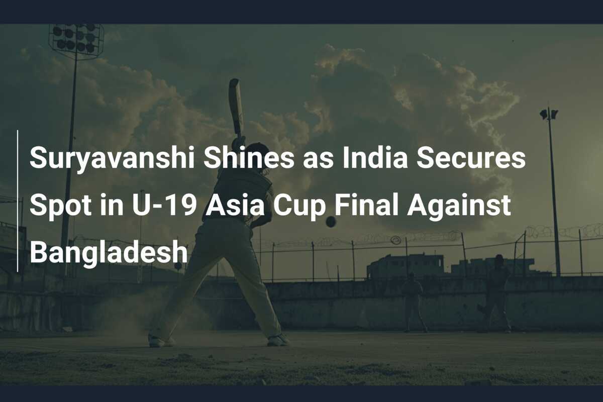 Suryavanshi Schittert Terwijl India Plek In U-19 Asia Cup Finale ...