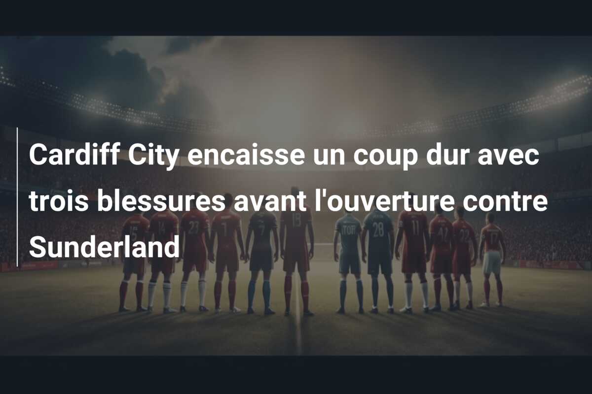 Cardiff City encaisse un coup dur avec trois blessures avant l’ouverture contre Sunderland