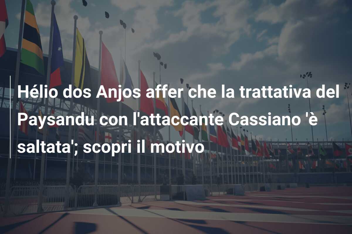 Hélio dos Anjos affer che la trattativa del Paysandu con l’attaccante Cassiano ‘è saltata’; scopri il motivo