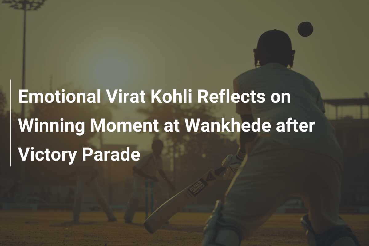 Emotional Virat Kohli Reflects On Winning Moment At Wankhede After ...