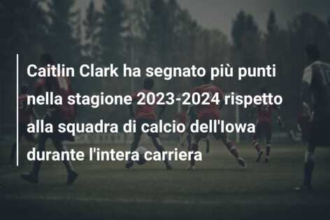 Caitlin Clark ha segnato più punti nella stagione 2023-2024 rispetto alla squadra di calcio dell’Iowa durante l’intera carriera