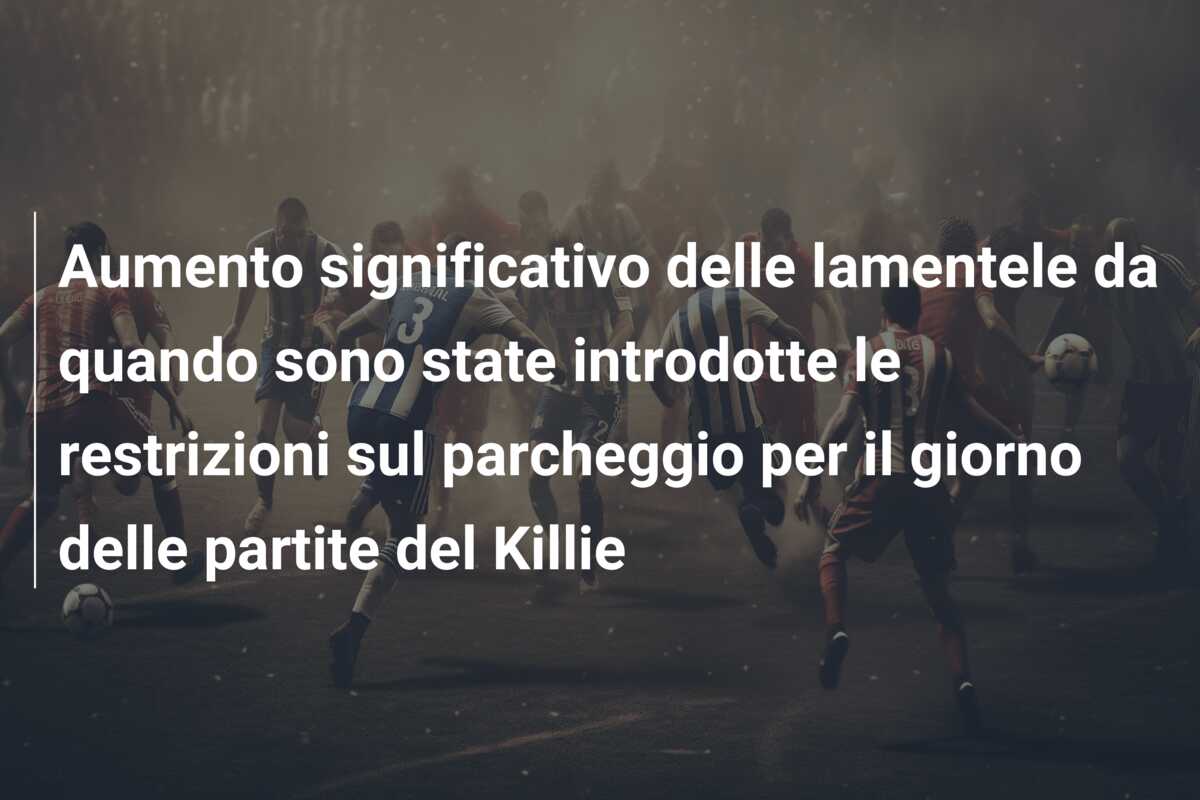 Aumento significativo delle lamentele da quando sono state introdotte le restrizioni sul parcheggio per il giorno delle partite del Killie
