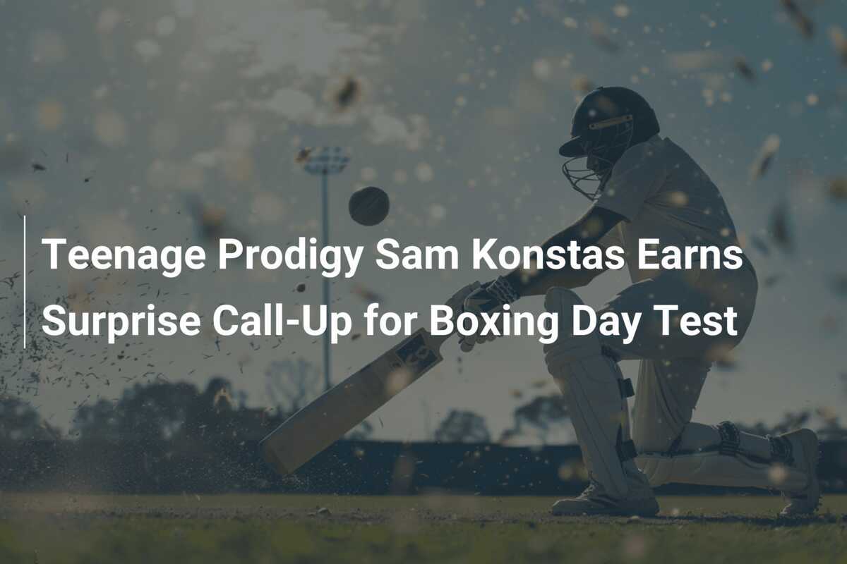 Teenage Prodigy Sam Konstas Earns Surprise Call-Up For Boxing Day Test ...