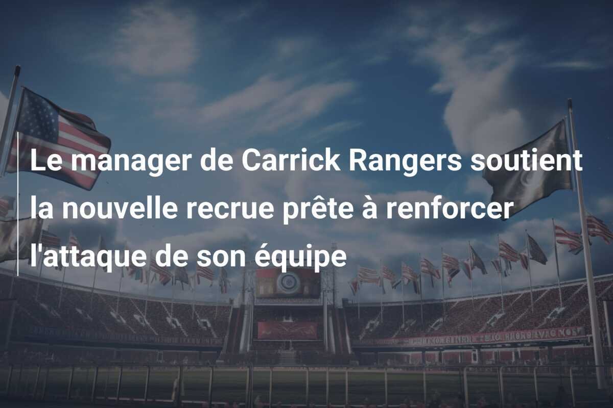 Le manager de Carrick Rangers soutient la nouvelle recrue prête à renforcer l'attaque de son équipe