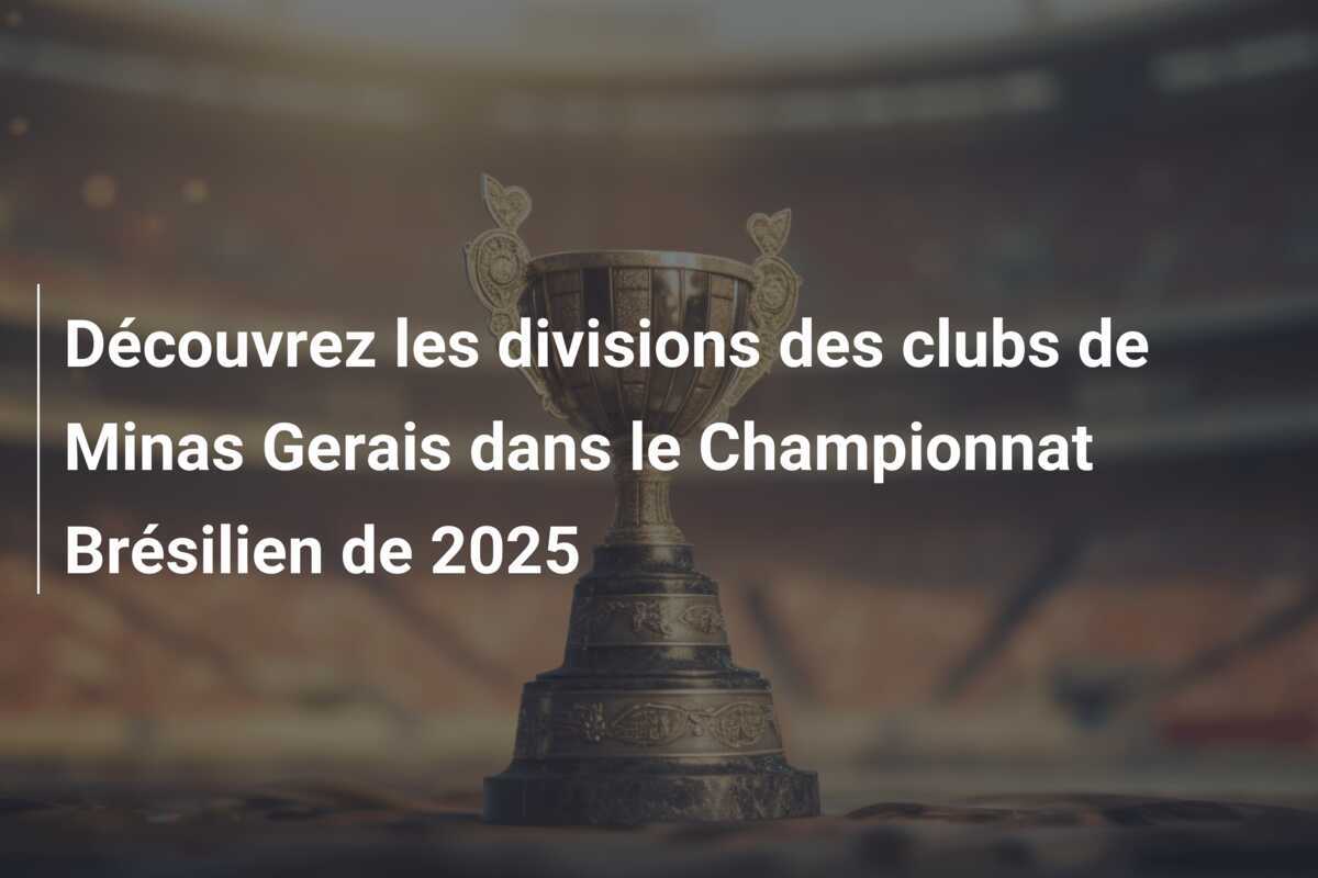 Découvrez les divisions des clubs de Minas Gerais dans le Championnat Brésilien de 2025