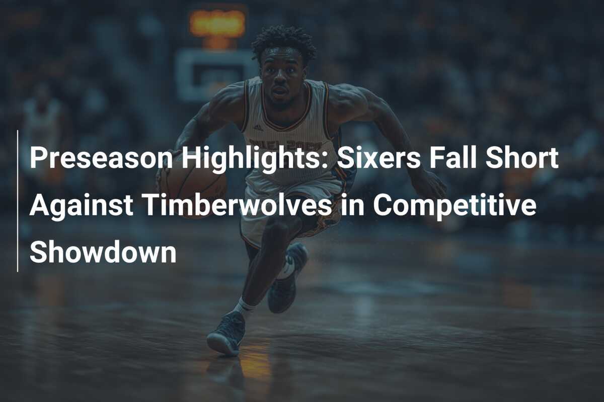 Preseason Highlights: Sixers Fall Short Against Timberwolves In ...