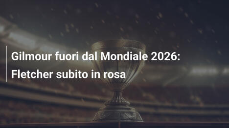 Gilmour fuori dal Mondiale 2026: Fletcher subito in rosa