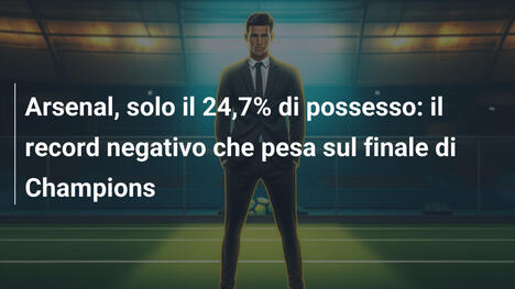 Arsenal, solo il 24,7% di possesso: il record negativo che pesa sul finale di Champions
