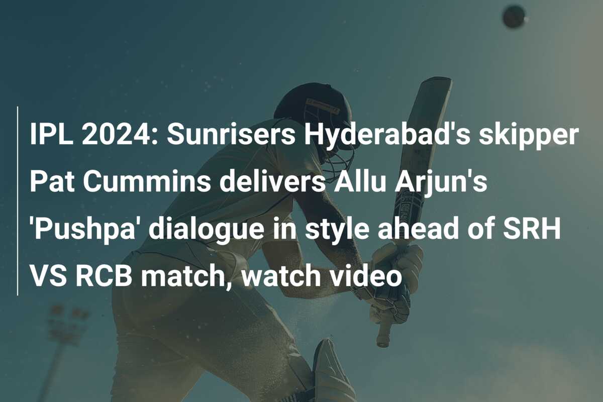 Ipl 2024: Sunrisers Hyderabad's Skipper Pat Cummins Delivers Allu Arjun 