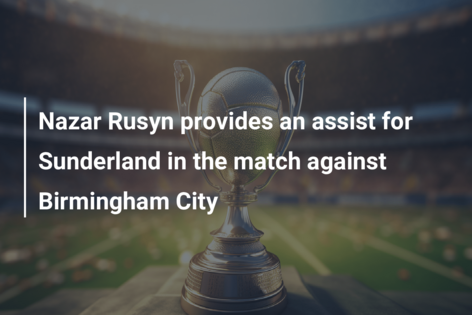 Nazar Rusyn oferă o pasă de gol pentru Sunderland în meciul împotriva echipei Birmingham City