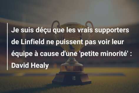 Je suis déçu que les vrais supporters de Linfield ne puissent pas voir leur équipe à cause d’une ‘petite minorité’ : David Healy