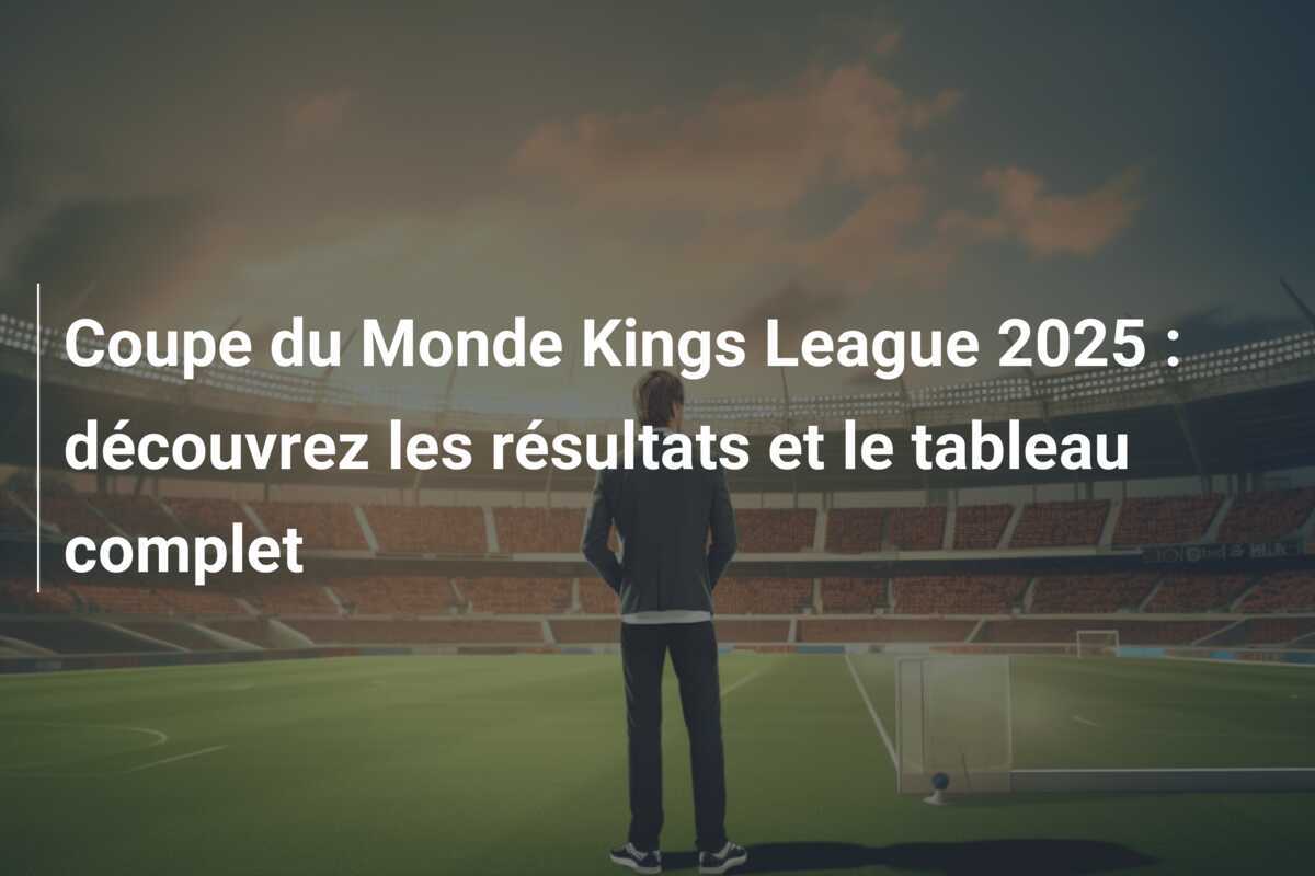Coupe du Monde Kings League 2025 : découvrez les résultats et le tableau complet