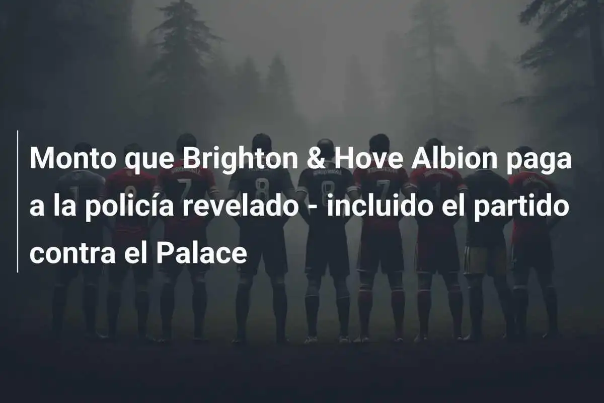 Monto que Brighton & Hove Albion paga a la policía revelado - incluido el partido contra el Palace